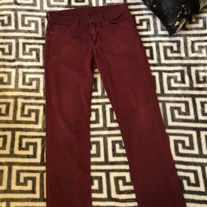 7 For All Mankind Slimmy Jeans Mens 31 Burgundy